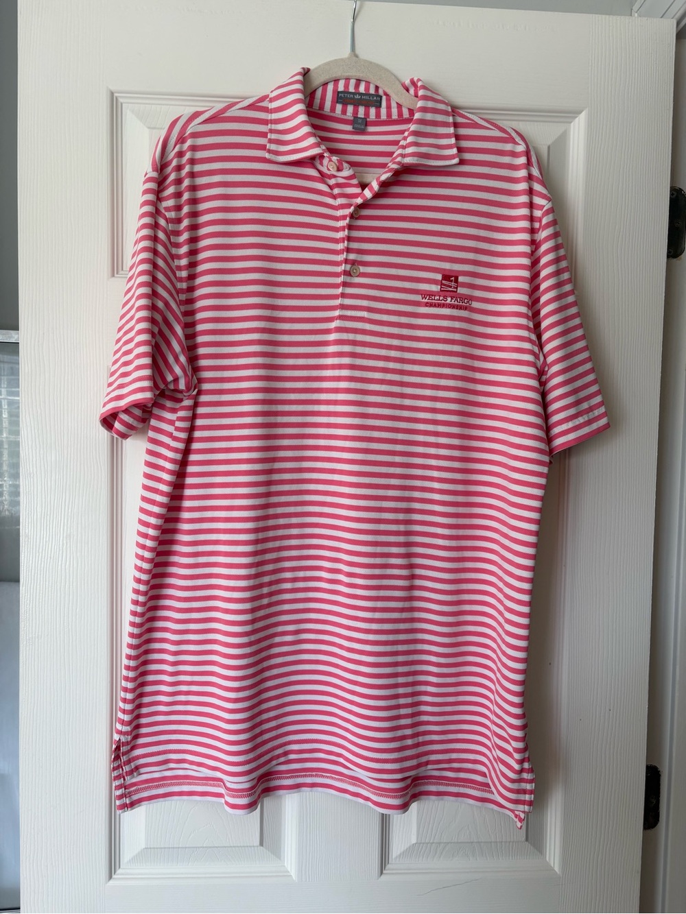 Peter Millar Men’s Pink & White Striped Polo